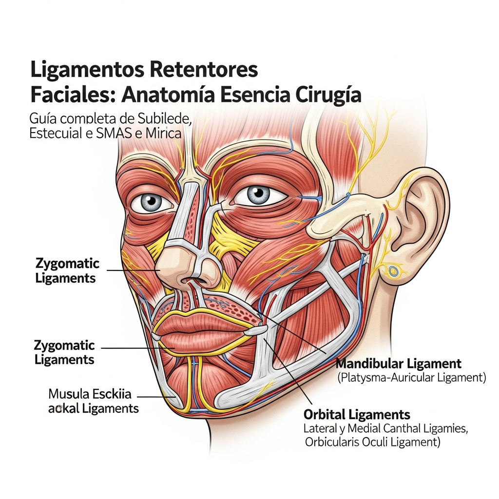 Ligamentos Retentores Faciales: Anatomía Esencial para Cirugía