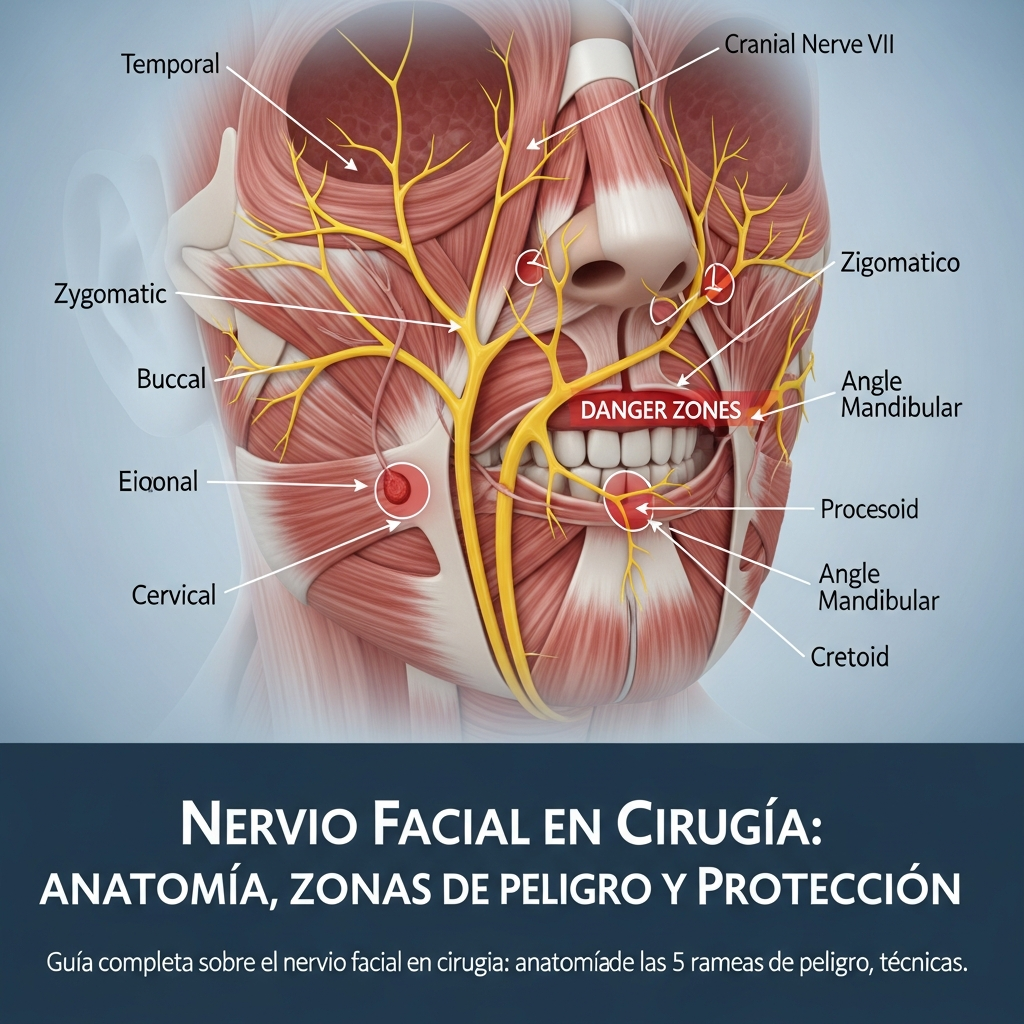 Nervio Facial en Cirugía: Anatomía, Zonas de Peligro y Protección
