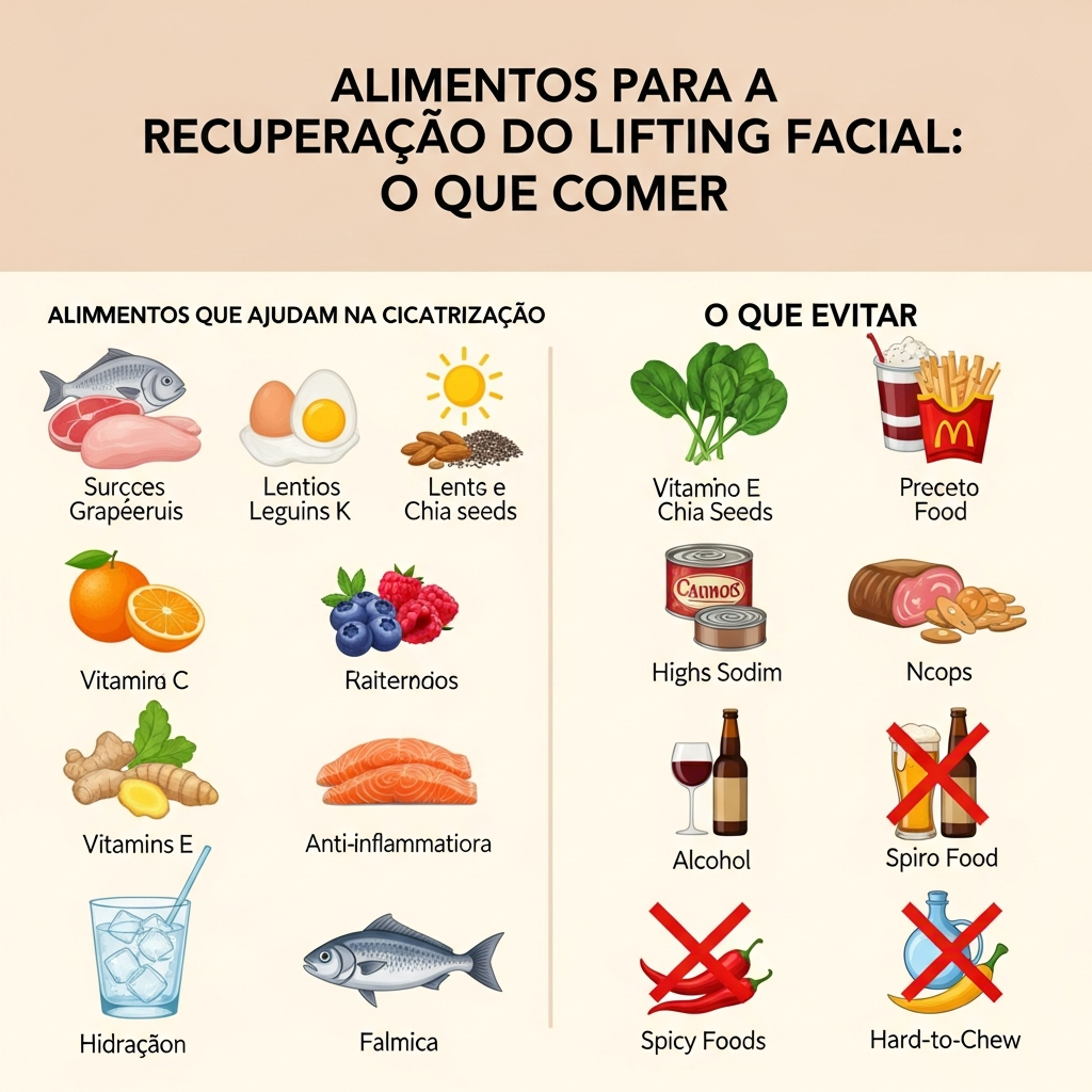 Alimentação na Recuperação do Lifting Facial: O que Comer