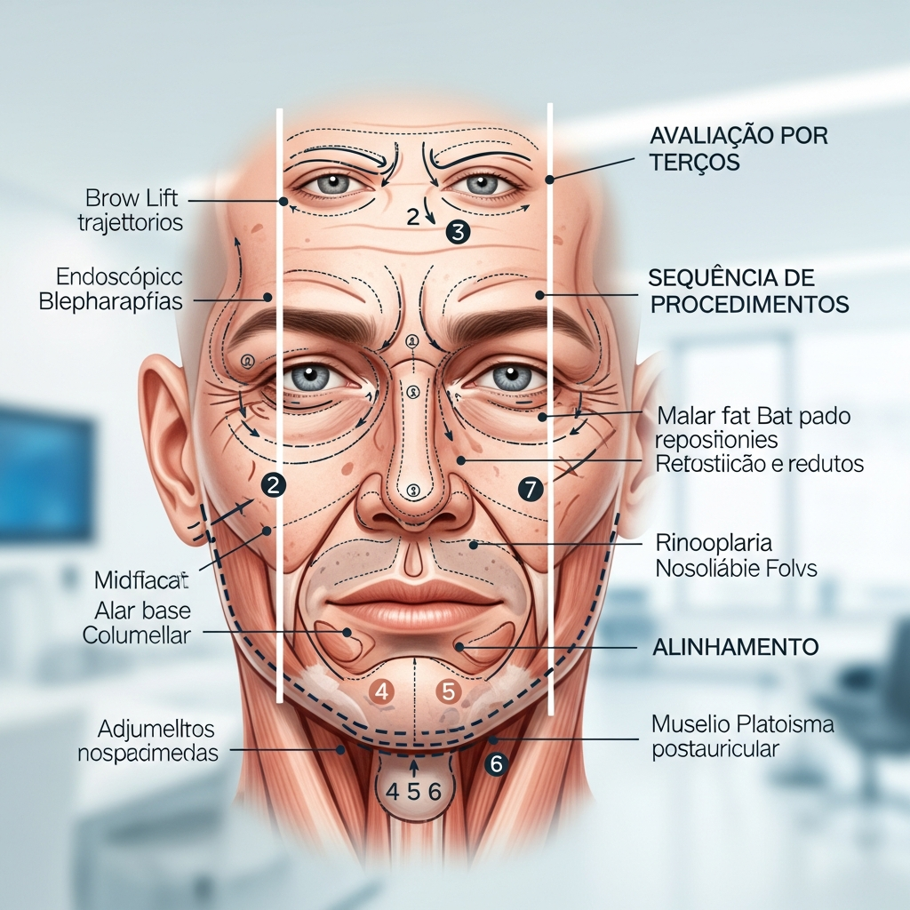 Planejamento Cirúrgico Facial: Avaliação Completa e Sequência de Procedimentos